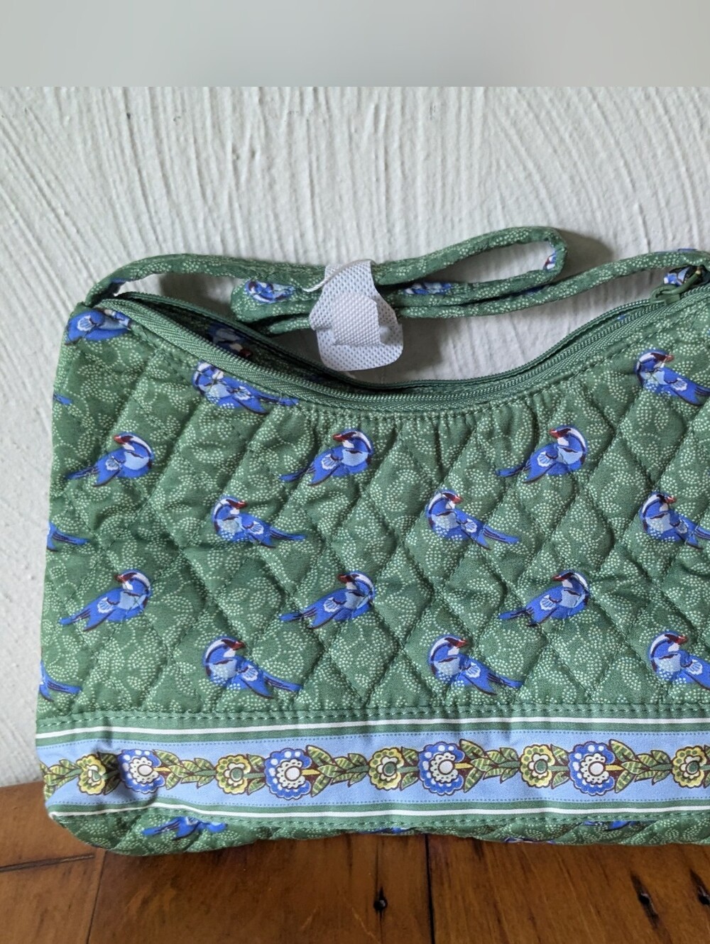 Vera Bradley Green Birds Post Shoulder Bag - Picture 3 of 5